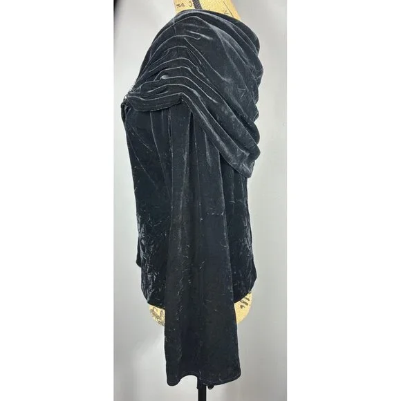 Xscape By Joanna Chen Black Velvet Off-Shoulder Top Lg Elegant Cocktail Party - Picture 9 of 9